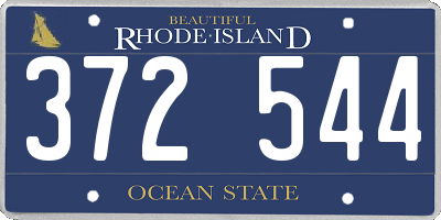 RI license plate 372544