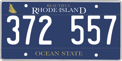 RI license plate 372557