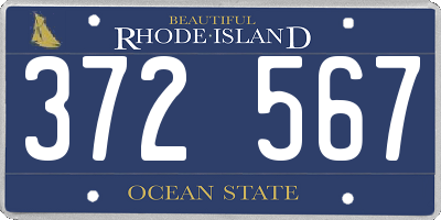 RI license plate 372567