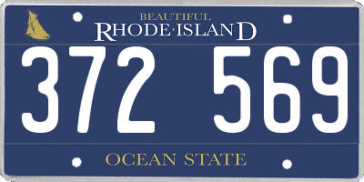 RI license plate 372569