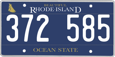 RI license plate 372585