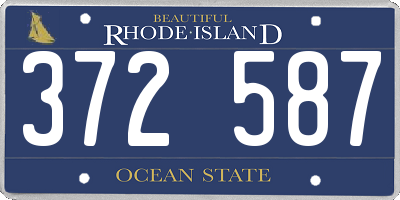 RI license plate 372587