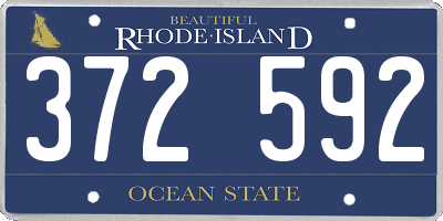 RI license plate 372592