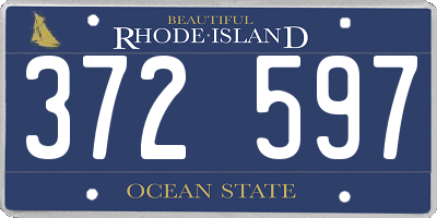 RI license plate 372597