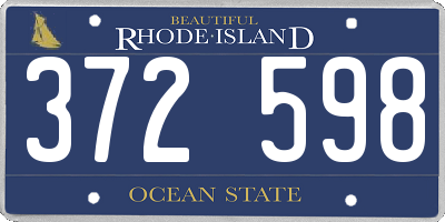 RI license plate 372598