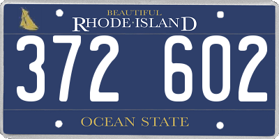 RI license plate 372602