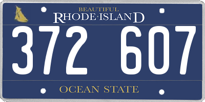 RI license plate 372607
