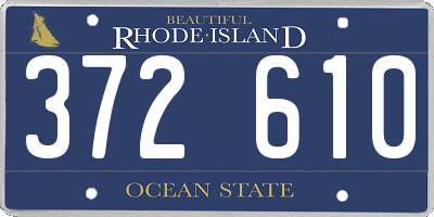 RI license plate 372610