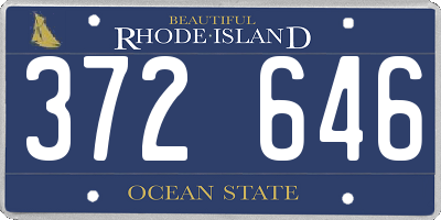 RI license plate 372646