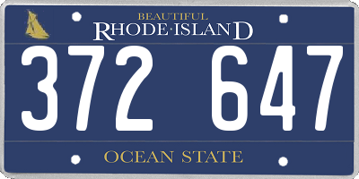RI license plate 372647