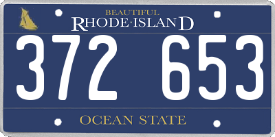 RI license plate 372653