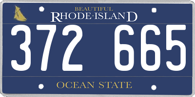 RI license plate 372665