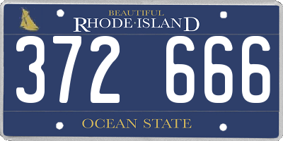 RI license plate 372666