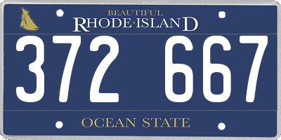 RI license plate 372667