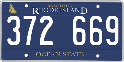 RI license plate 372669