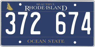 RI license plate 372674