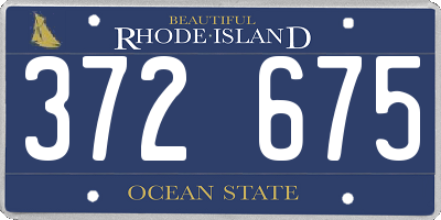 RI license plate 372675