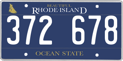 RI license plate 372678