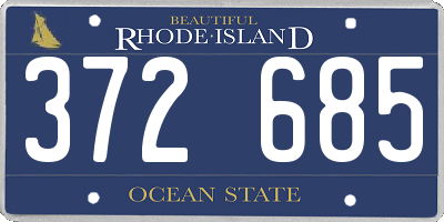 RI license plate 372685