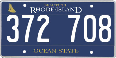RI license plate 372708