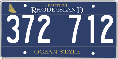 RI license plate 372712