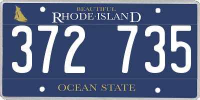 RI license plate 372735