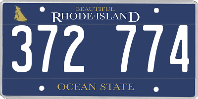 RI license plate 372774