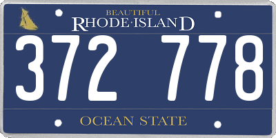 RI license plate 372778