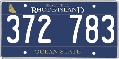RI license plate 372783