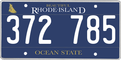 RI license plate 372785