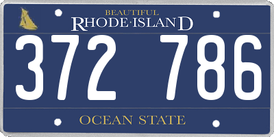 RI license plate 372786