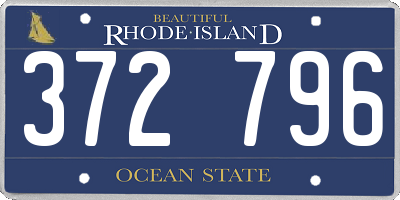 RI license plate 372796
