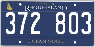 RI license plate 372803
