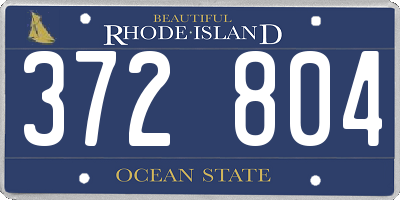 RI license plate 372804