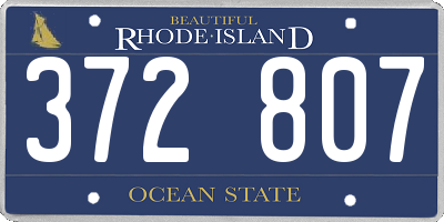 RI license plate 372807