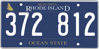 RI license plate 372812
