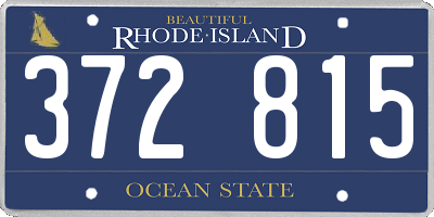 RI license plate 372815
