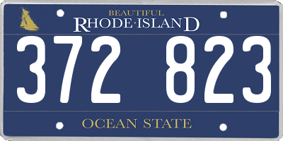 RI license plate 372823