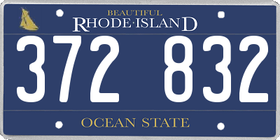 RI license plate 372832