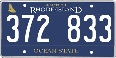 RI license plate 372833