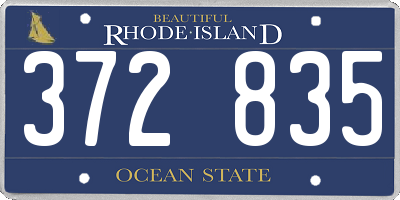 RI license plate 372835