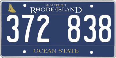 RI license plate 372838