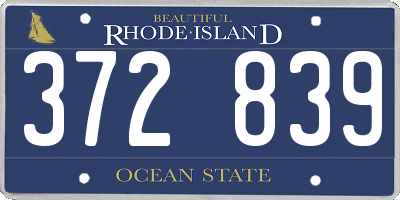 RI license plate 372839
