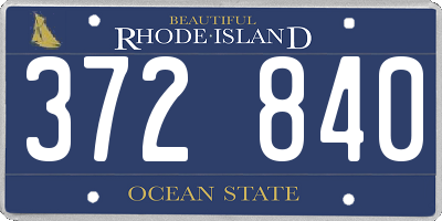 RI license plate 372840
