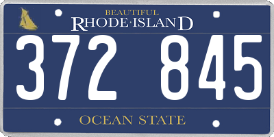 RI license plate 372845