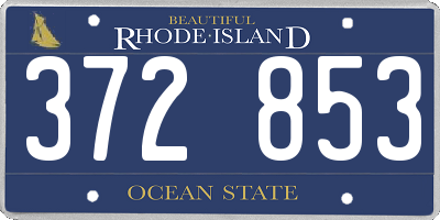 RI license plate 372853
