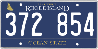 RI license plate 372854