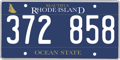 RI license plate 372858