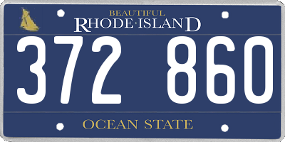 RI license plate 372860