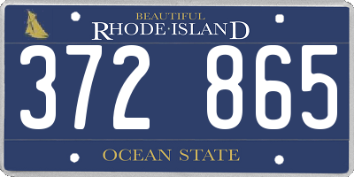 RI license plate 372865